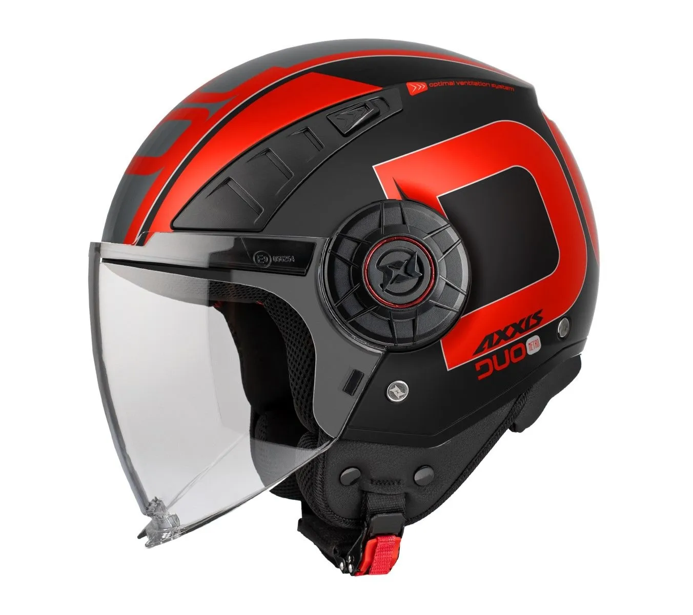 Kask AXXIS OF513B METRO S DUO B15 czarno/czerw mat S