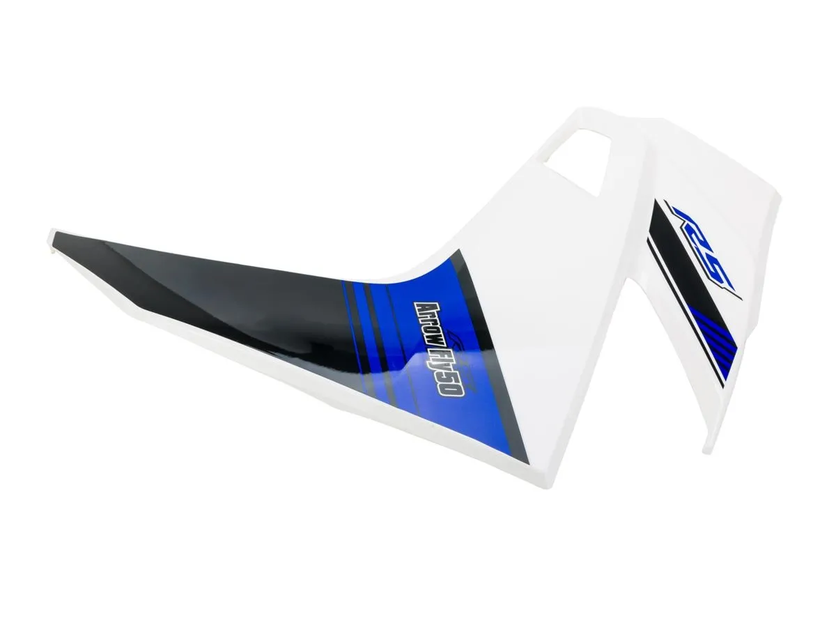 Osłona przednia boczna ARROW FLY50/22 L biało/nieb