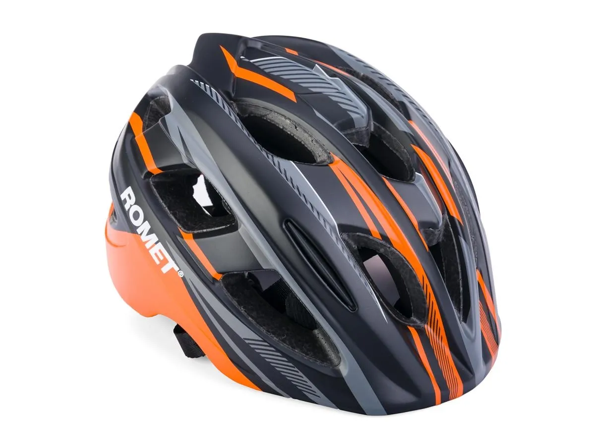 Kask rowerowy dziecięcy ROMET model 509 szaro pomarańczowy mat S (48-52) - Oficjalny Sklep Romet