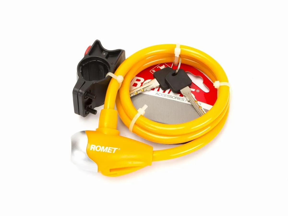 Zamknięcie na klucz SL576 10x1000  pętla pomarańczowe et logo ROMET - Oficjalny Sklep Romet