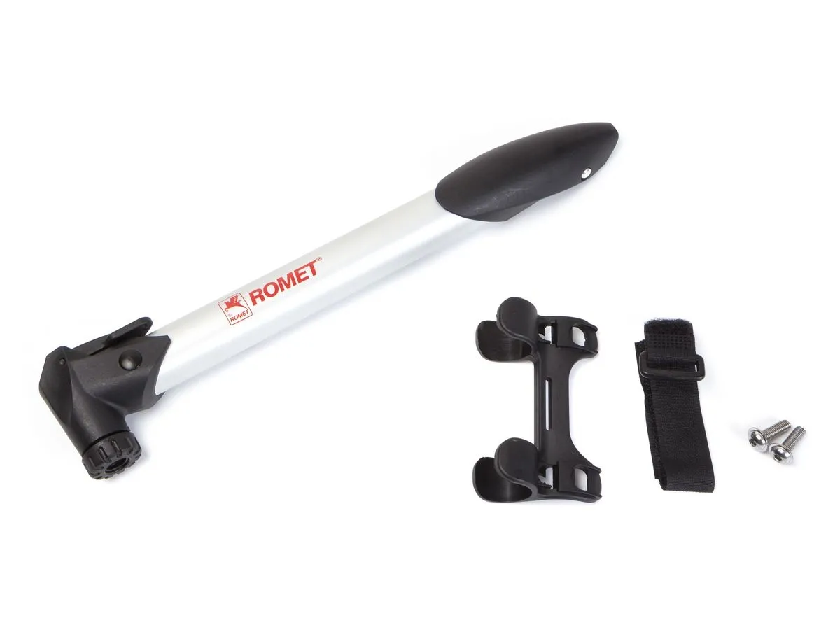 Pompka mod. RGP09 DV AV FV aluminiowa z uchwytem pod bidon et logo ROMET - Oficjalny Sklep Romet