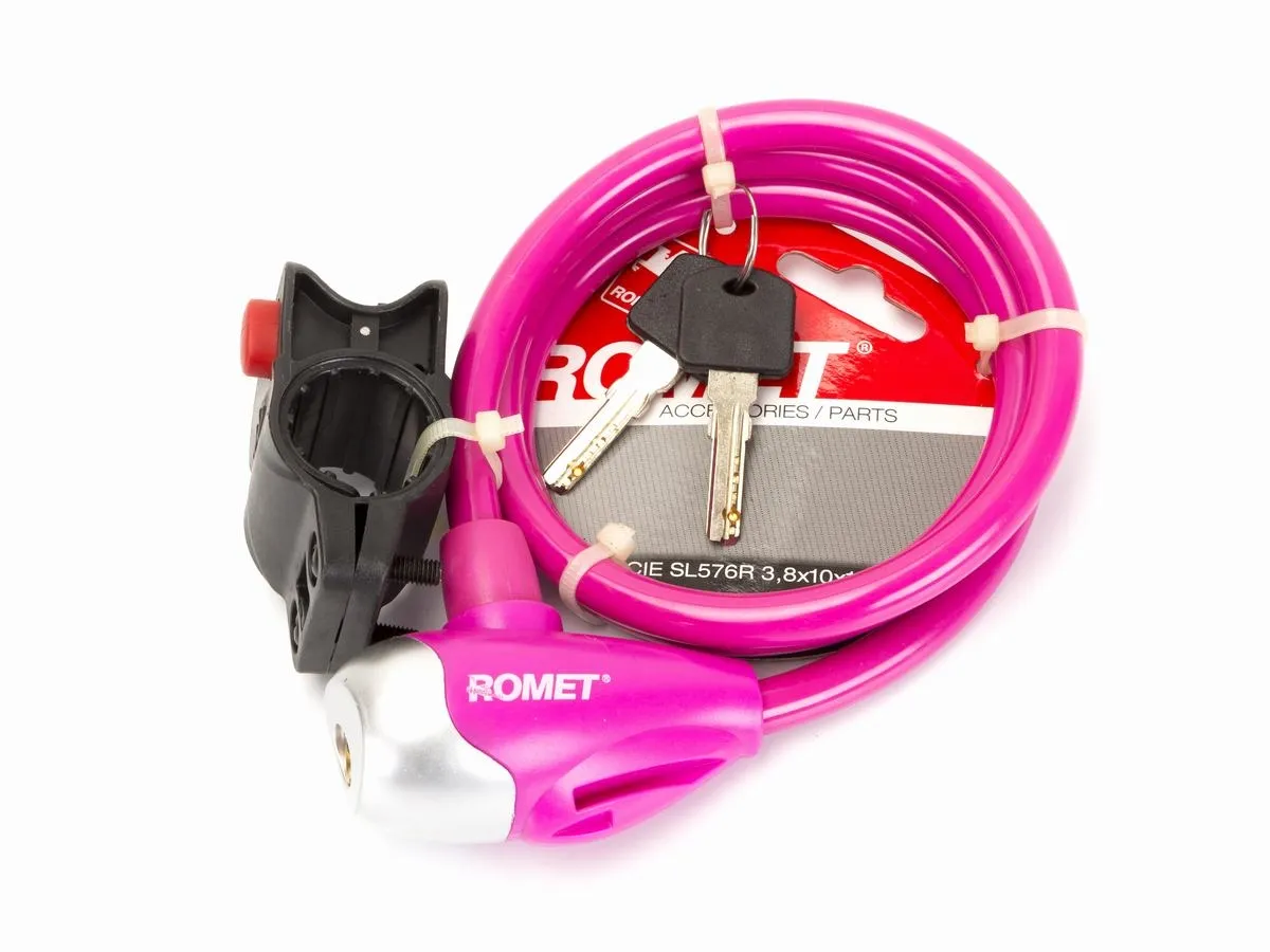 Zamknięcie na klucz SL576 10x1000 pętla fiolet et logo ROMET - Oficjalny Sklep Romet