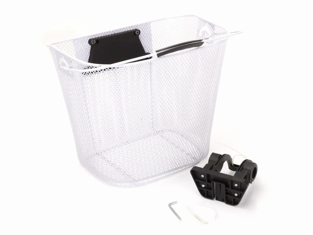 Koszyk na kierownicę HB-026 metalowy - /klip/ biały - Oficjalny Sklep Romet