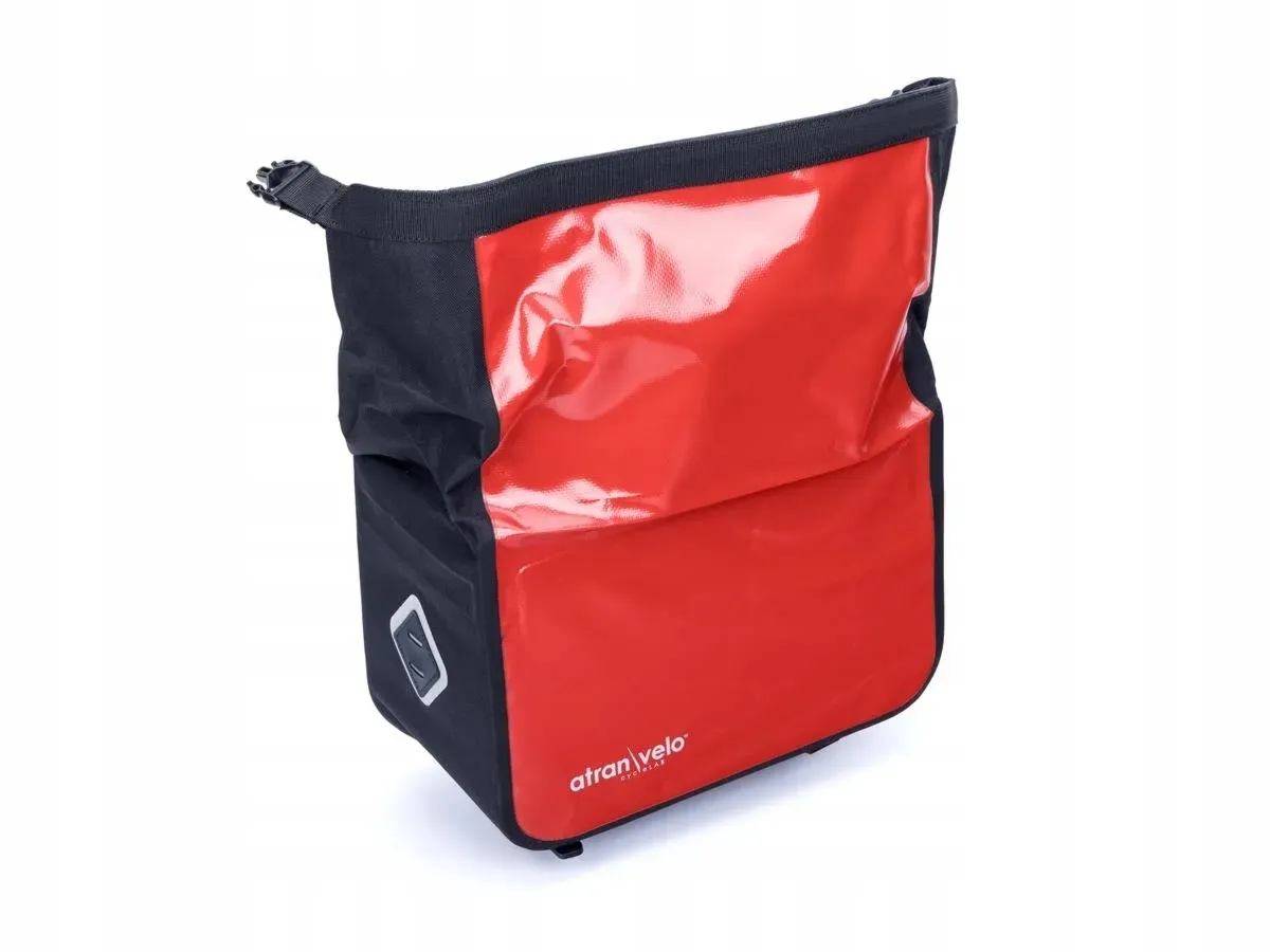 Torba rowerowa   sakwa na bagażnik TRAVEL TOP ATRANVELO czerwono czarna - Oficjalny Sklep Romet