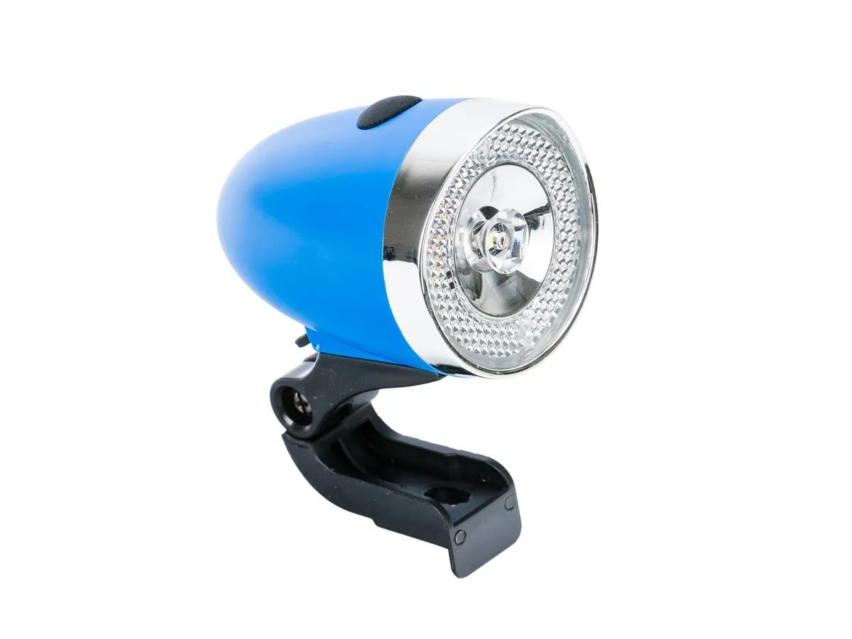 Lampa przód JY-597H 1 led 20 lumen ( bateryjna ) niebieski - Oficjalny Sklep Romet