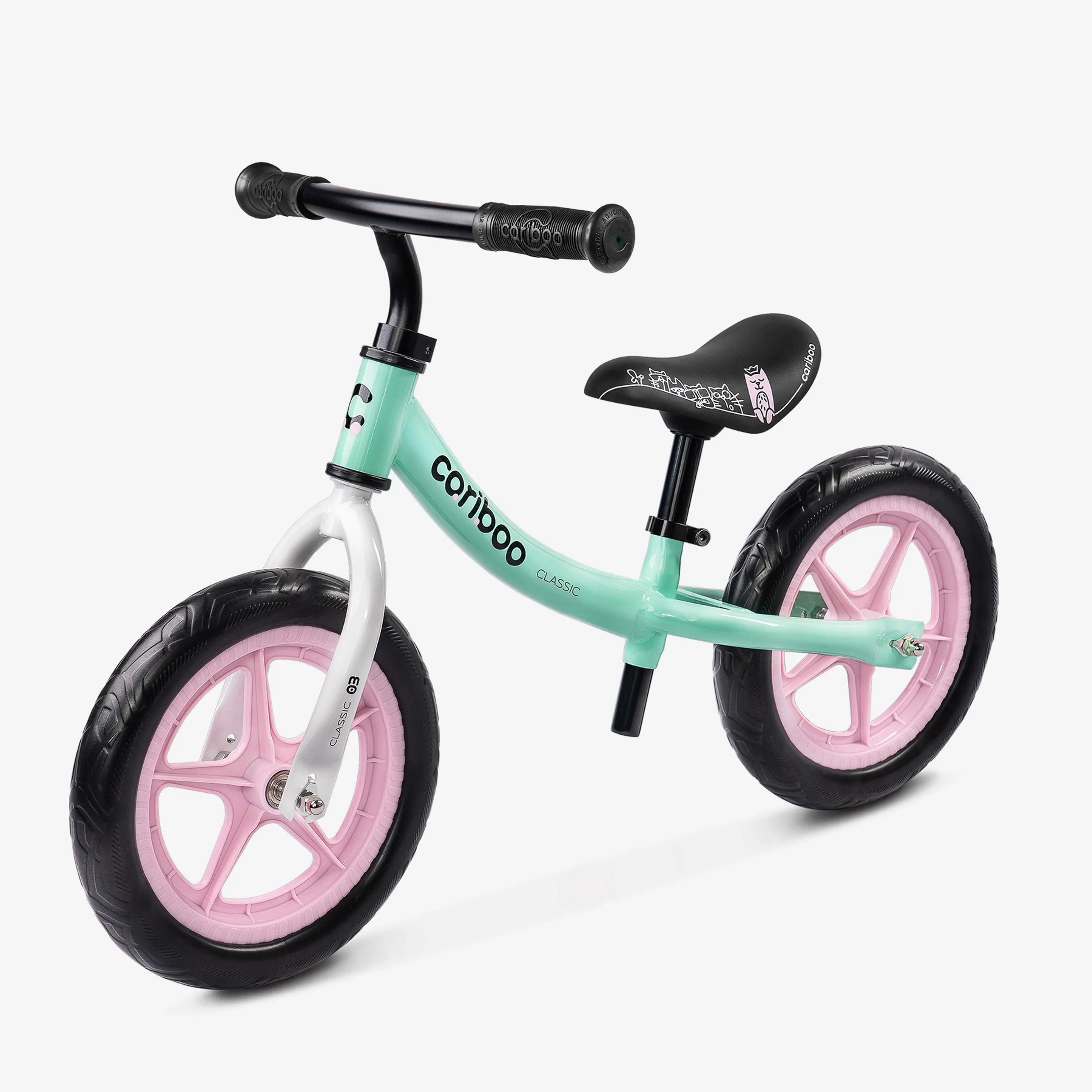 Rowerek biegowy Cariboo Classic (miętowo-różowy) - Oficjalny Sklep Romet