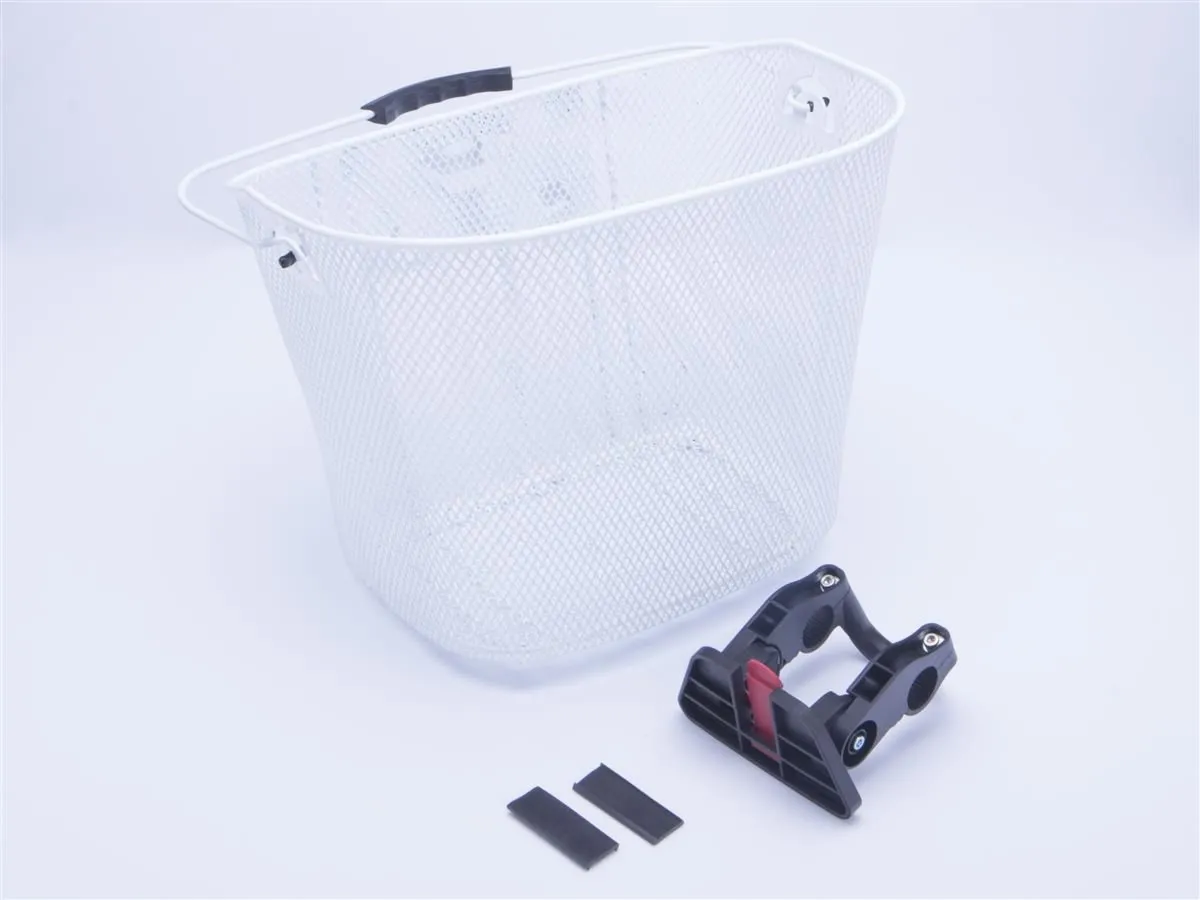 Koszyk na kierownicę CL-05 metalowy, biały / klip / - Oficjalny Sklep Romet