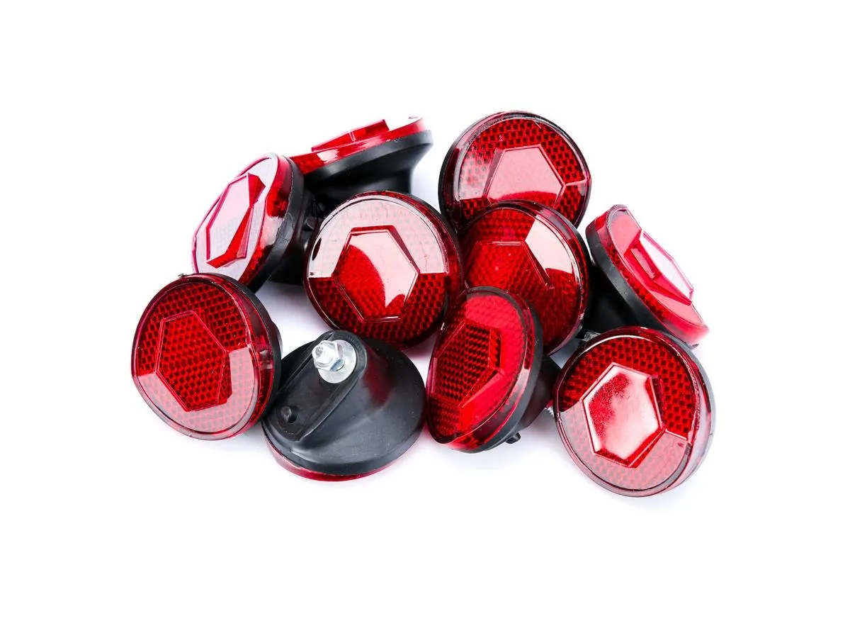 Odblask na błotnik tył HL-R06 okrągły / BOX - 10 sztuk / - Oficjalny Sklep Romet