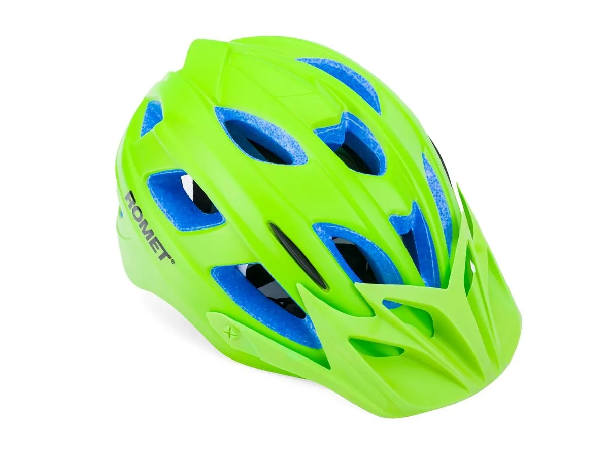 Kask rowerowy dziecięcy ROMET 509-1 zielony mat z daszkiem L (56-58) - Oficjalny Sklep Romet
