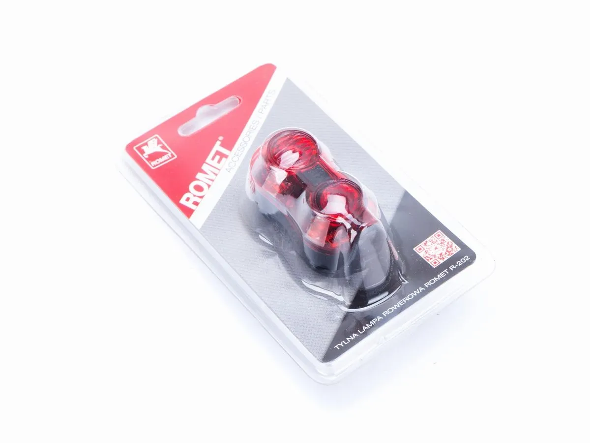 Lampa tylna 2-LED USB mod. R-202 czarna et/logo ROMET - Oficjalny Sklep Romet