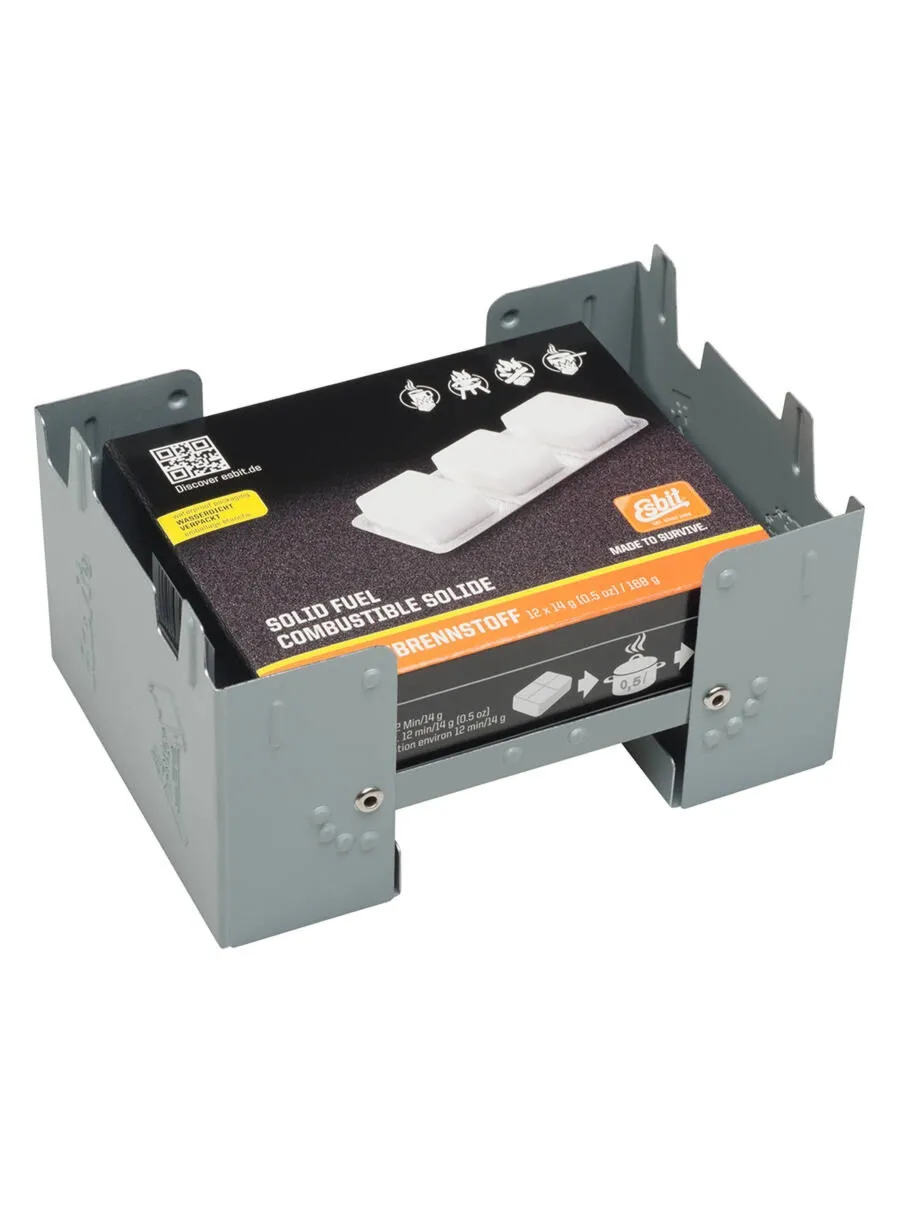 Duża kuchenka turystyczna Esbit Pocket Stove z paliwem 12 x 14g