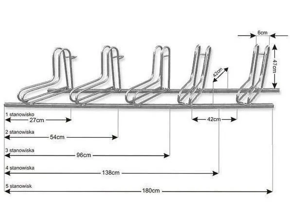 Stojak na rowery RAD 5 na 5 rowerów ocynkowany