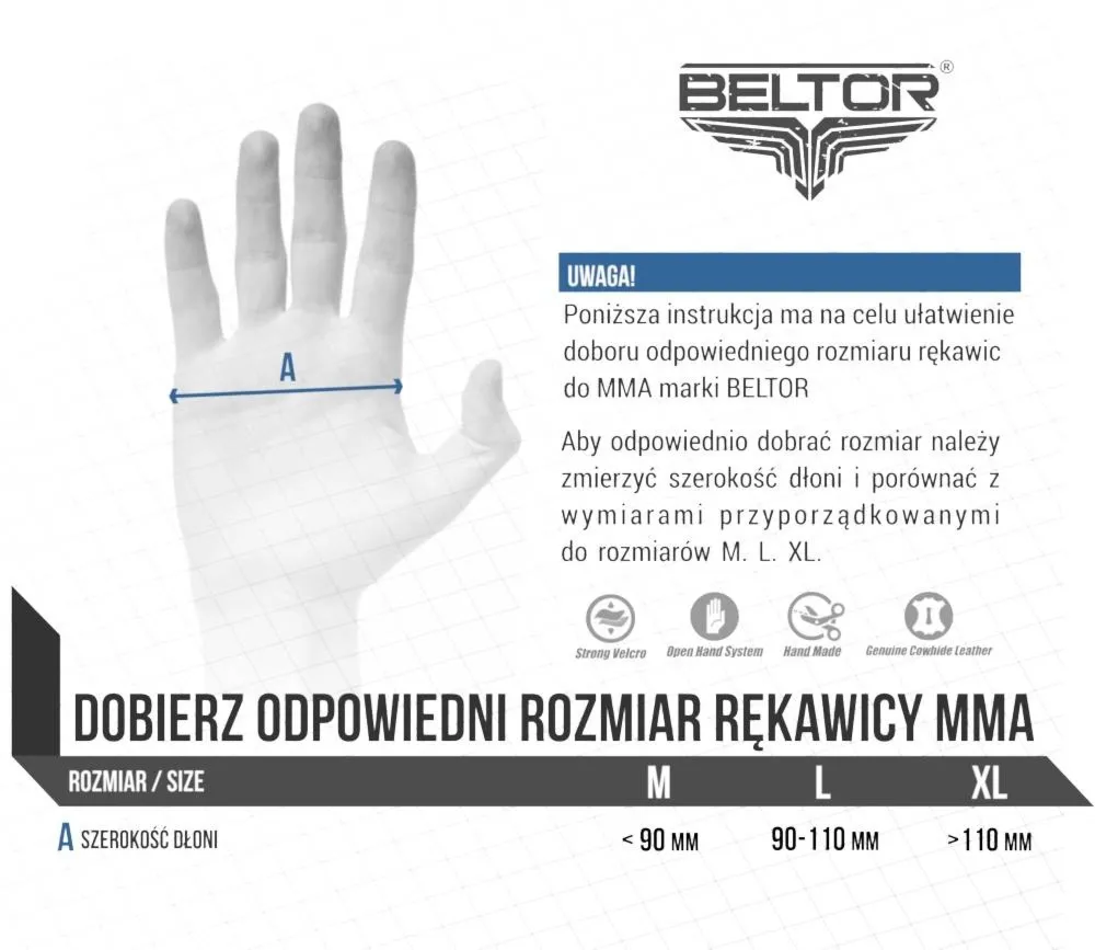 Beltor rękawice MMA Combat nieb-białe