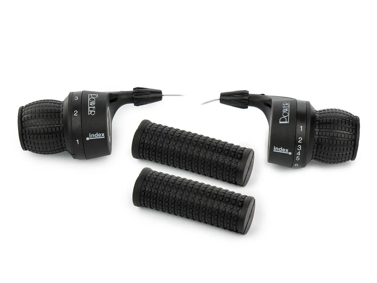 Dźwignie przerzutki Grip Shift 3-7 biegów index komplet