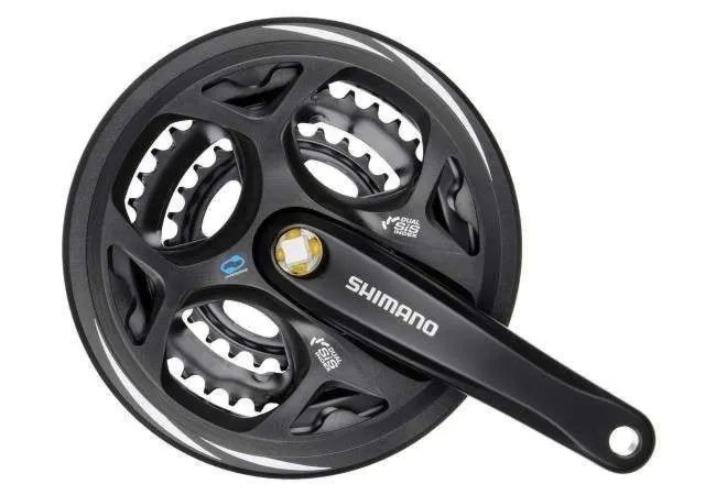 Mechanizm korbowy Shimano FC-M311 E888CL175 mm-48x38x28 z osłoną czarny