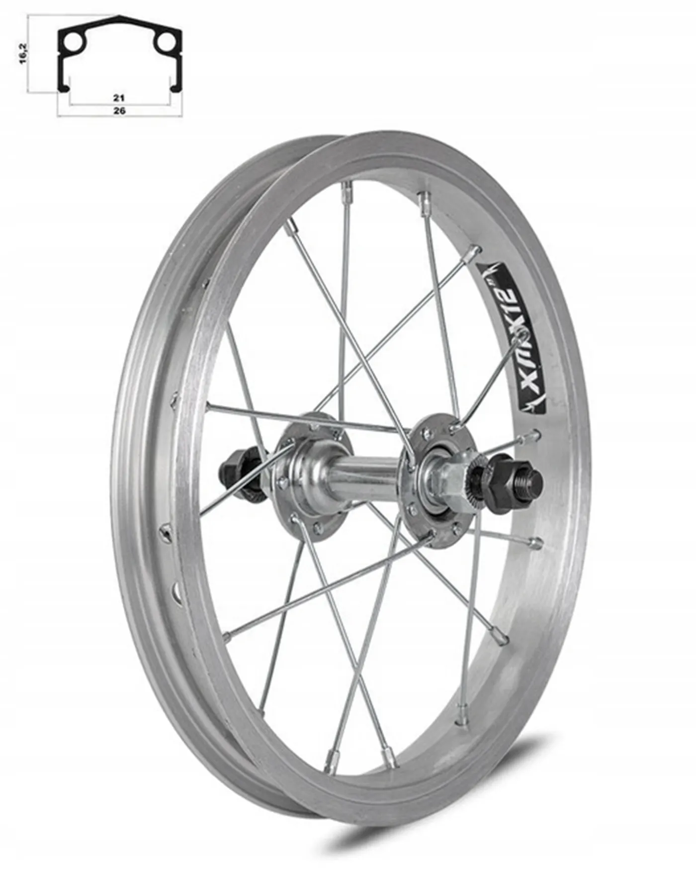 Aluminiowe koło przednie XMX 12" - z piastą stalową