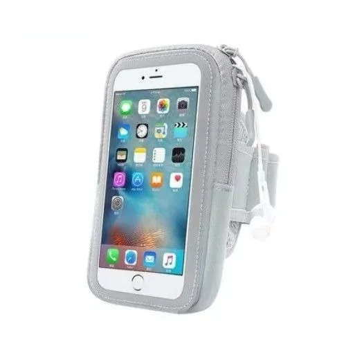 Opaska etui na ramię do biegania na telefon 4,7" - szara