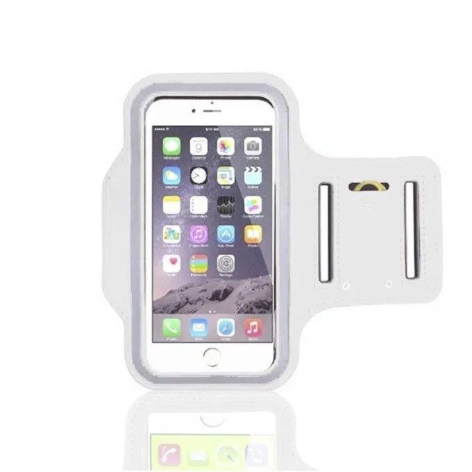 Opaska etui na ramię do biegania na telefon 5,5" - biały
