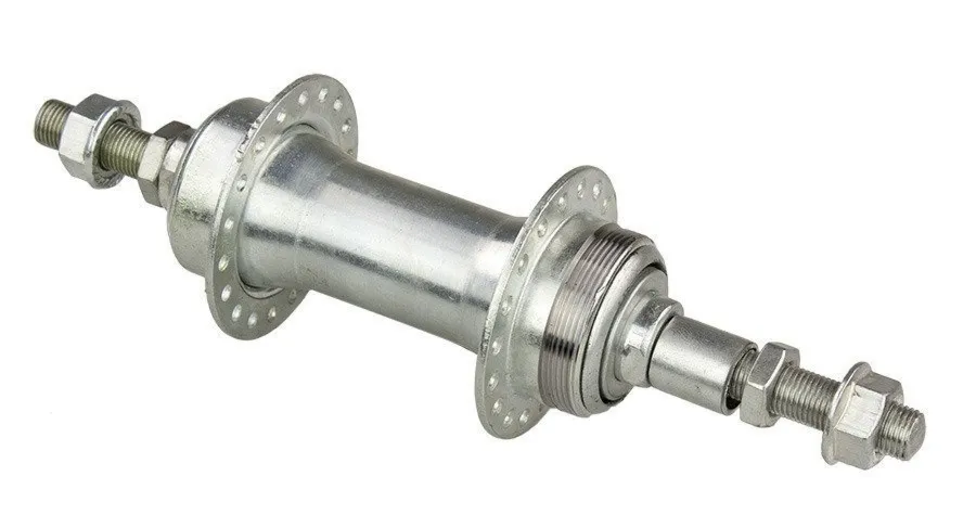 Piasta tylna stalowa QS-102 36-otworów srebrna -128 x 185