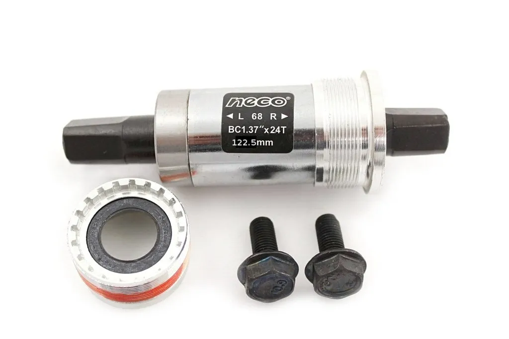 Oś mechanizm korbowy -wkład suportu Neco B-920AL BSA -122,5mm miski aluimniniowe