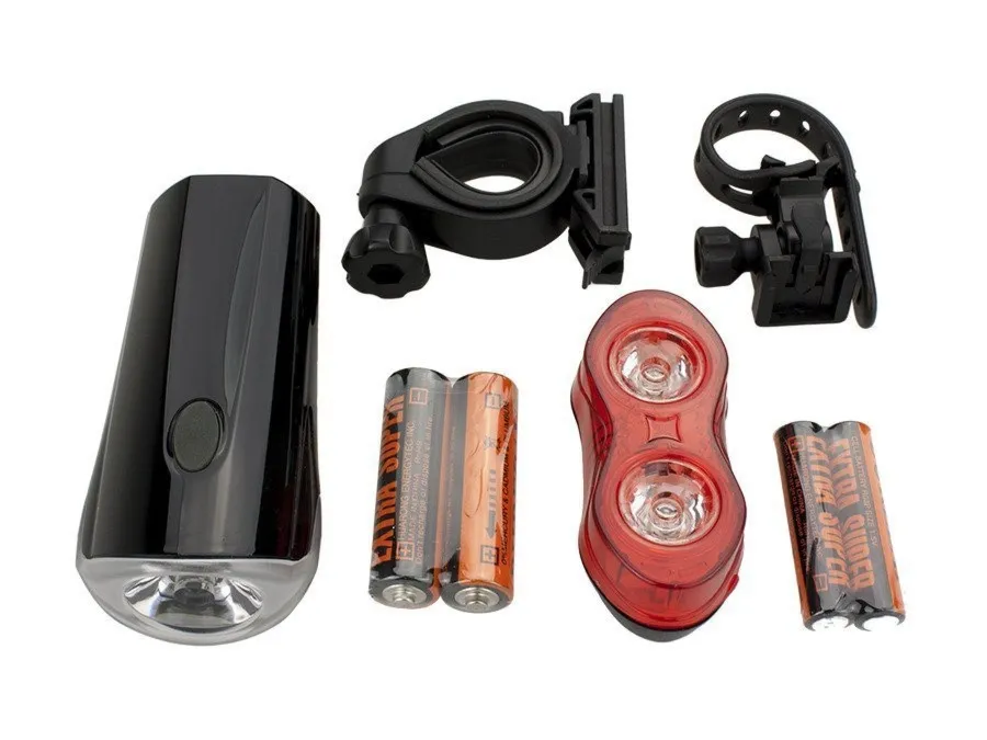 Zestaw oświetlenia Verso przód Led 0,5 W,50 lm ,tył 2x0,5W na baterie