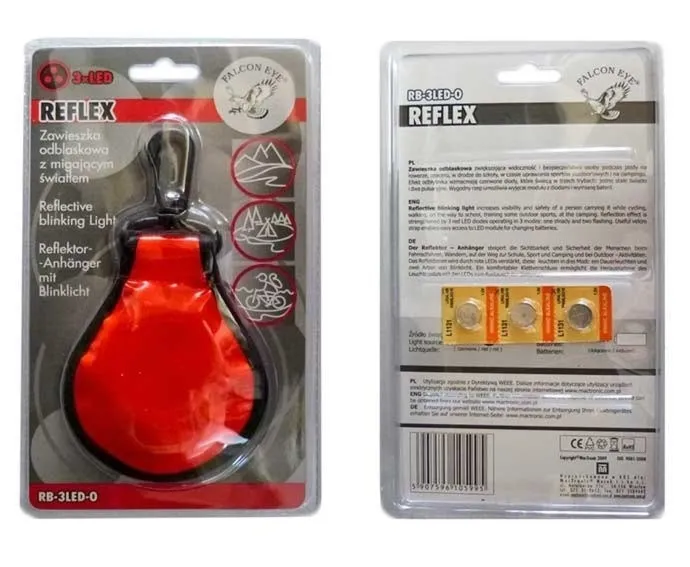 Odblask REFLEX pomarańczowy - 3 diody