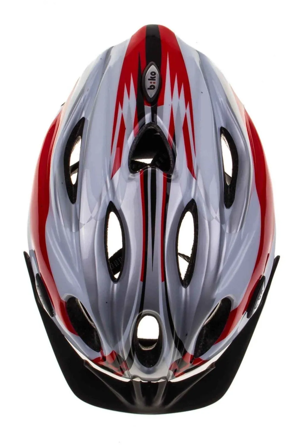 Kask Biko BASIC biały-srebrny-czerwony -HM-BI306-1