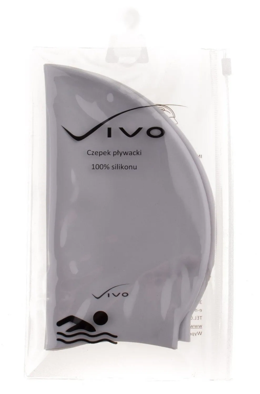 Czepek silikonowy Vivo B-1300 szary