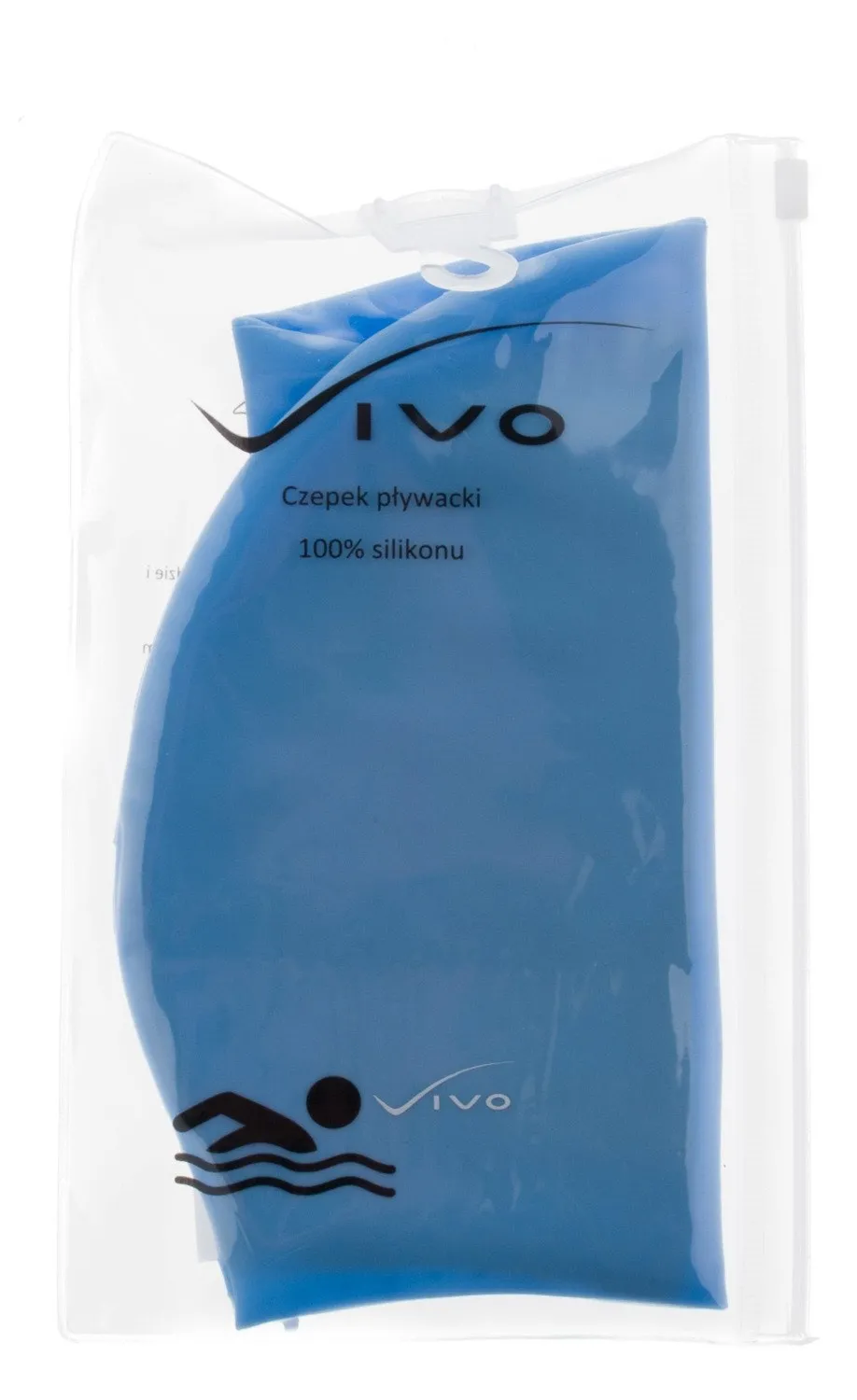 Czepek silikonowy Vivo B-1320 longhair niebieski