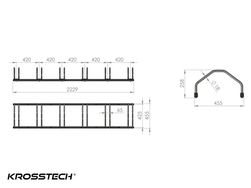 Stojak na rowery ECHO 6 na 6 rowerów ocynkowany