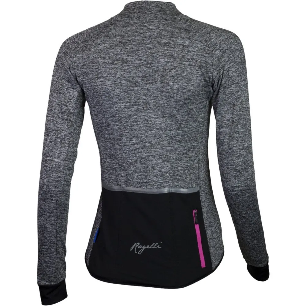 Koszulka długi rękaw Rogelli BENICE czarno-szara-różowa