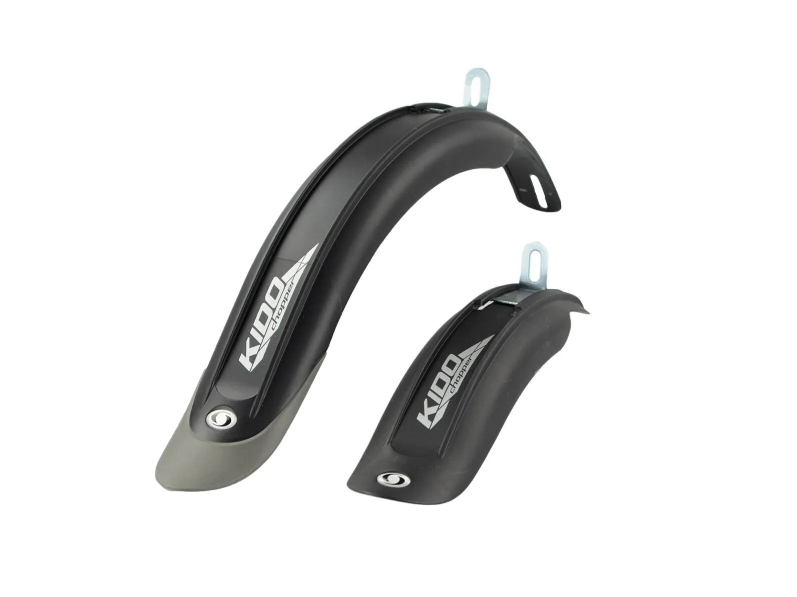 Błotniki KIDO 16 LONG 16"-18" kpl czarne-chlapacz tytanowy