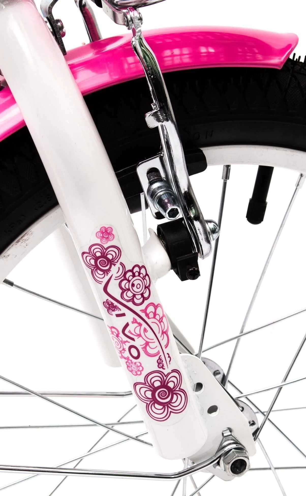 Rower dziecięcy FLOWER 16" biało-różowy