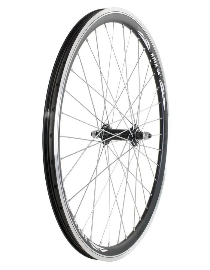 Koło przód 24" obręcz stożkowa czarna, piasta aluminiowa czarna
