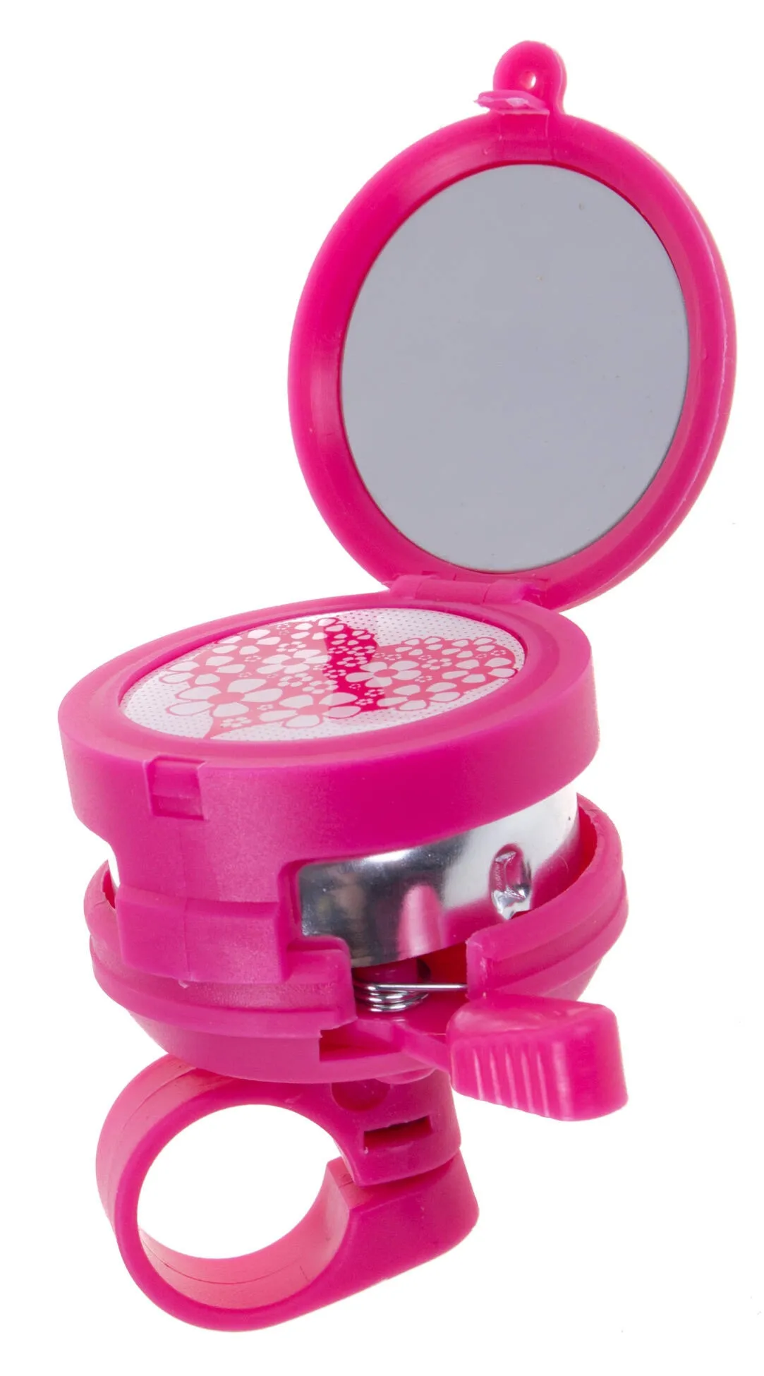 Dzwonek rowerowy dziecięcy z lusterkiem 34 S-10 różowy