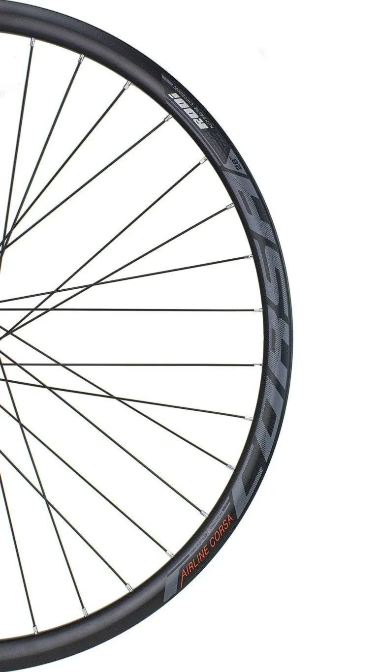 Koło przód 28" obręcz Rodi Corsa, piasta XMX-282QF hamulec tarczowy, łożyska maszynowe, szprychy czarne