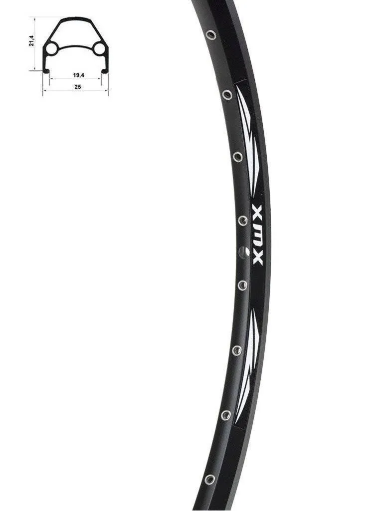 Koło tylne 27,5" Disc piasta XMX A291 kaseta 8-9-10 rzędów, hamulec tarczowy, łożyska maszynowe, obręcz YKL-D23 nitowana czarna, szprychy czarne