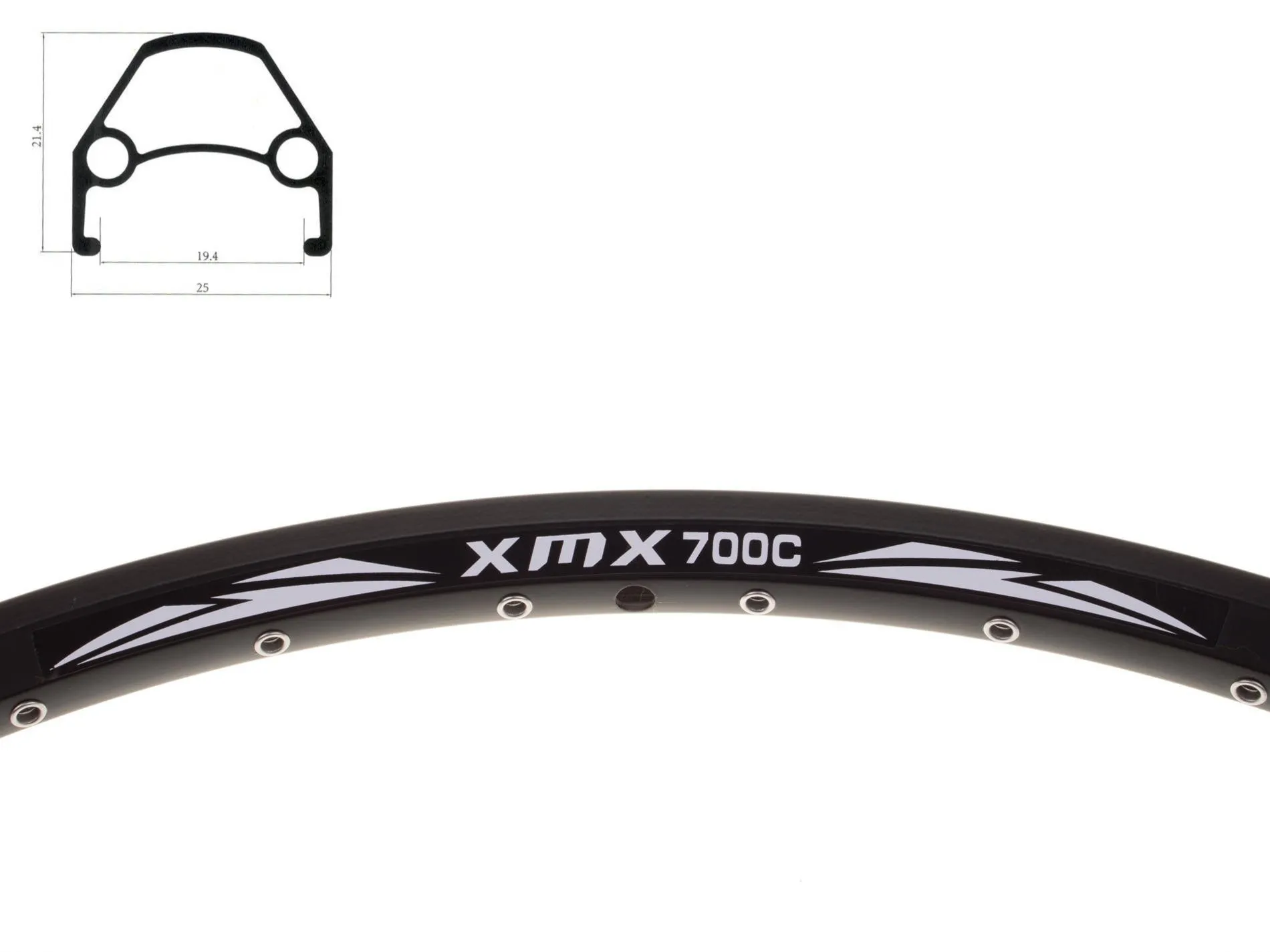 Obręcz XMX 28"-29" DISC 32-otworów czarna nitowana