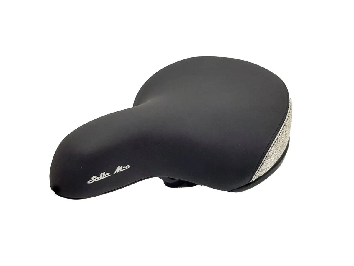 Siodło City Selle Mio SM-1000 H-E czarne, tył szary z jarzemkiem