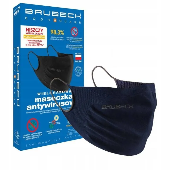 Brubeck FM10060 Wielorazowa maseczka antywirusowa granatowy