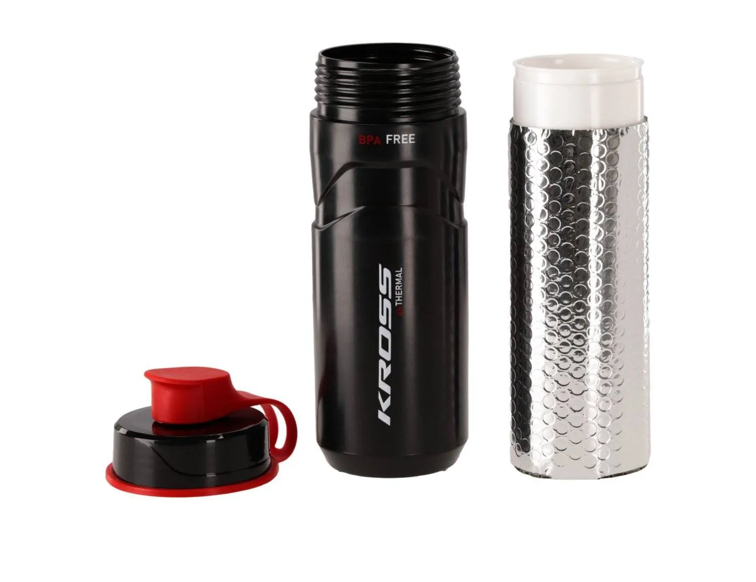 Bidon Kross Esker THERMAL 500ml czarno-czerwony - Powystawowy