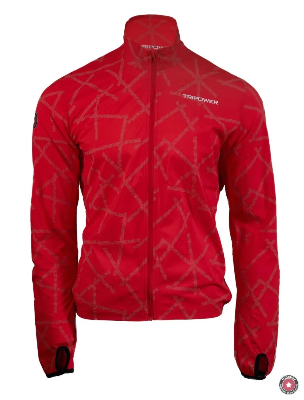 Wiatrówka kolarska z odblaskami TRIPOWER Lightning Racing Red