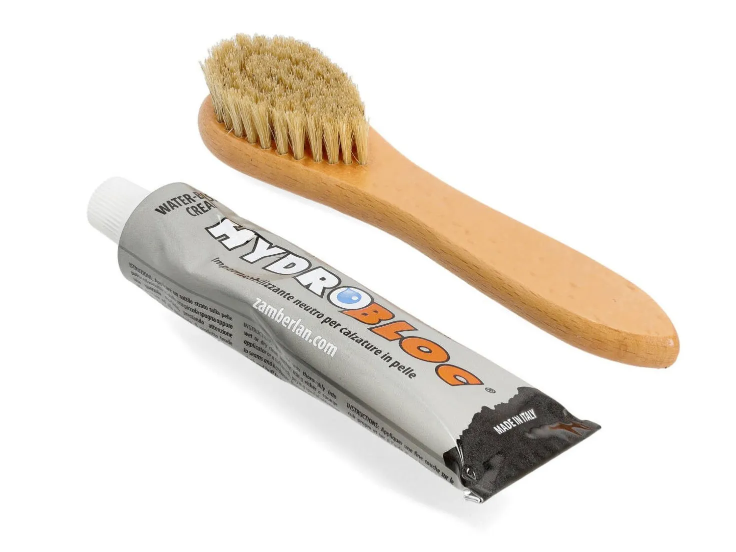 Zestaw do pielęgnacji butów Zamberlan Hydrobloc Cream 75 ml + szczotka