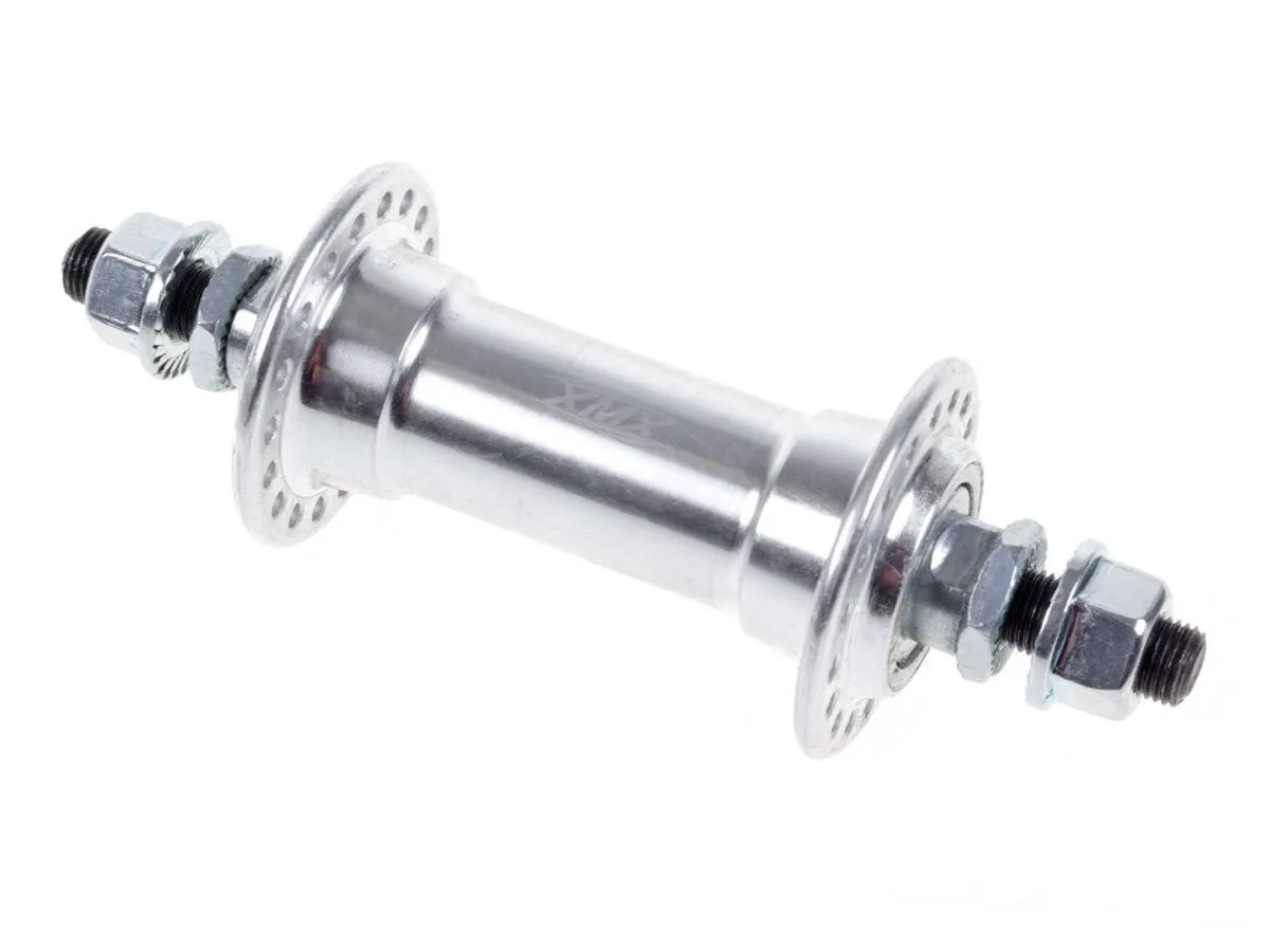 Aluminiowa piasta przednia XMX-A201F 36 otworów 3/8*14G*36H*100*140 - Srebrna