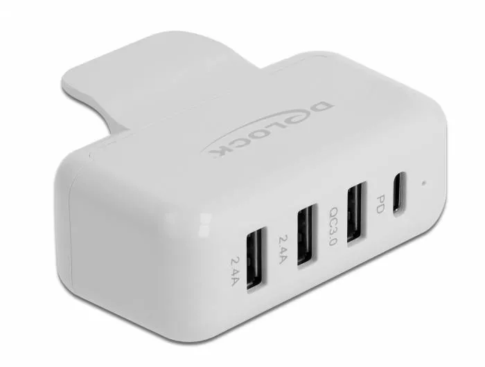 Adapter Delock do ładowarki sieciowej apple 1x usb-c pd 1x usb-a qc3.0 2x usb-a 2.4a