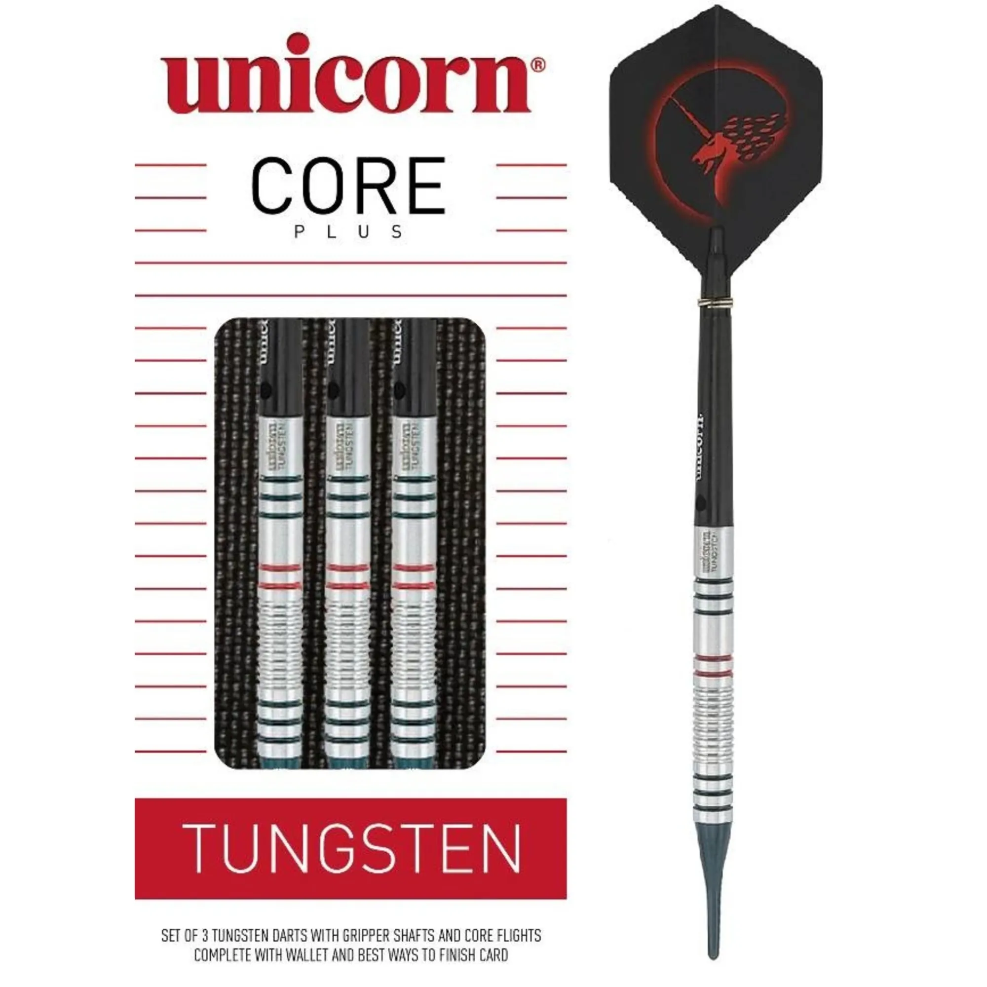 Rzutki Unicorn Core Plus Win tungsten darts 19g soft tip 04215
