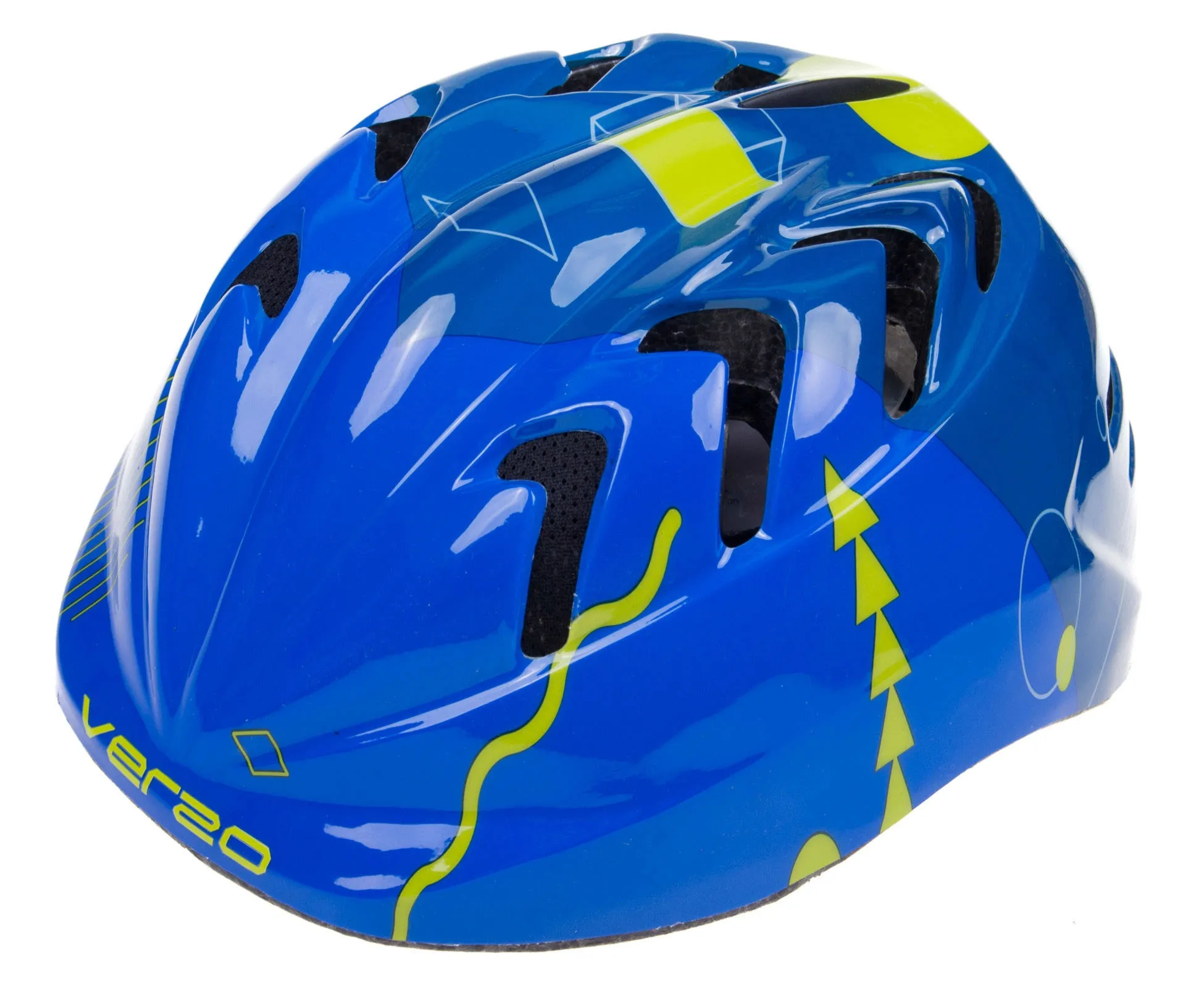 Kask Verso KID PRO niebieski zielone figury