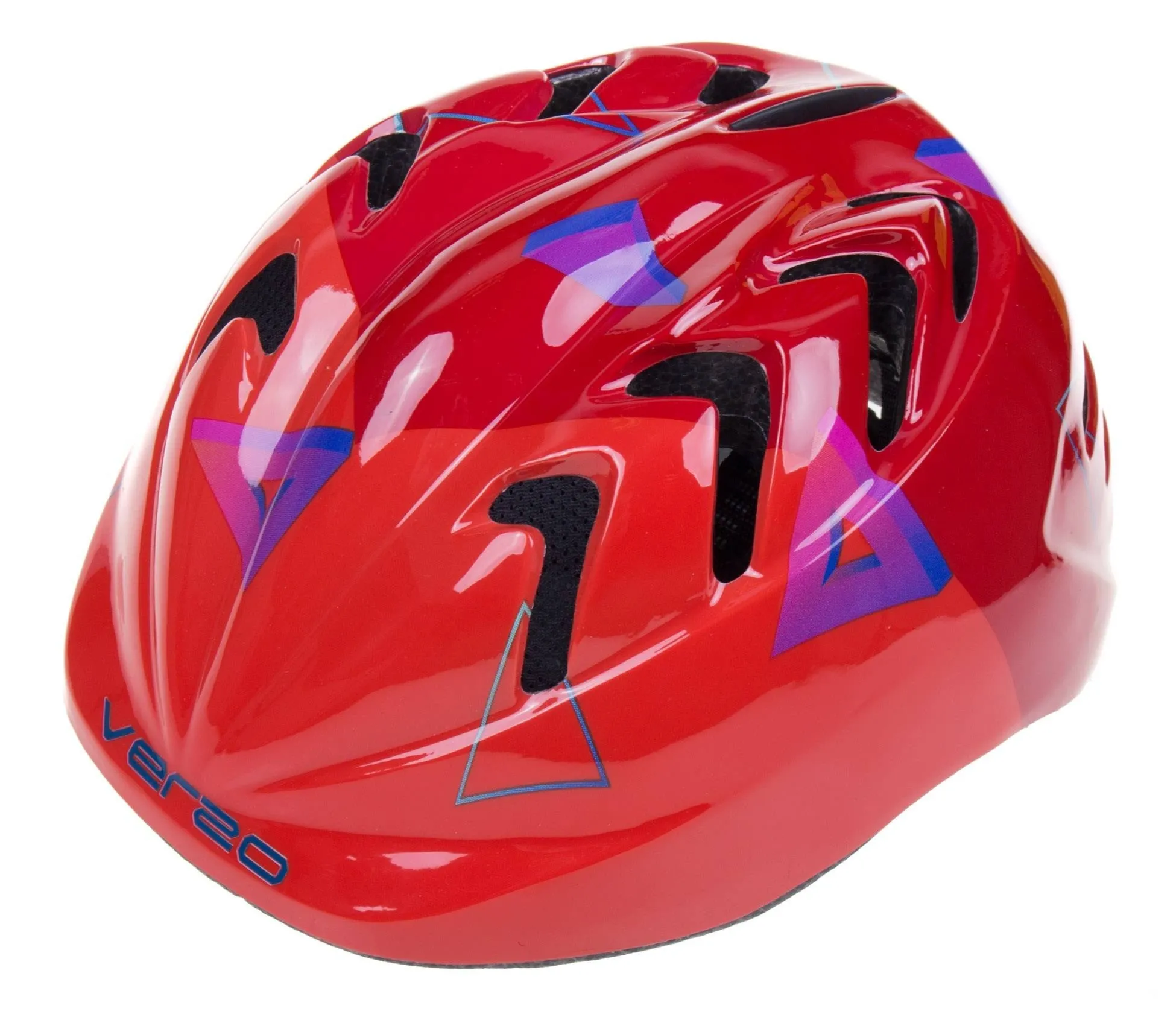 Kask Verso KID PRO czerwony-trójkąty