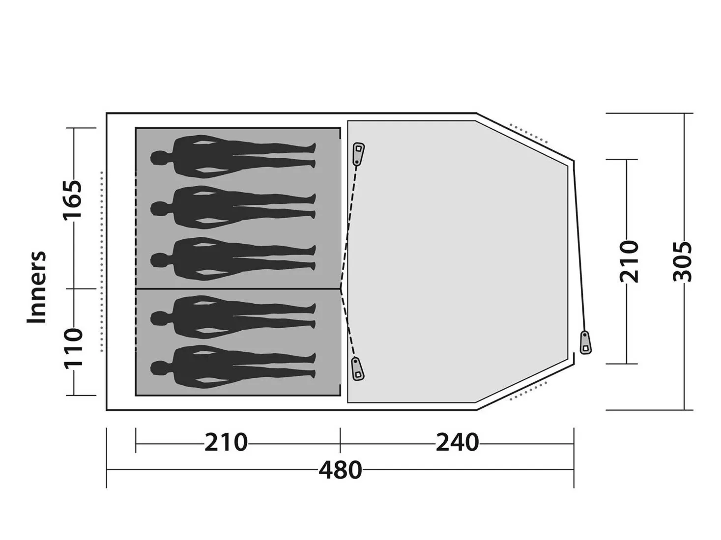 Namiot 5-osobowy Easy Camp Huntsville 500 - rustic green