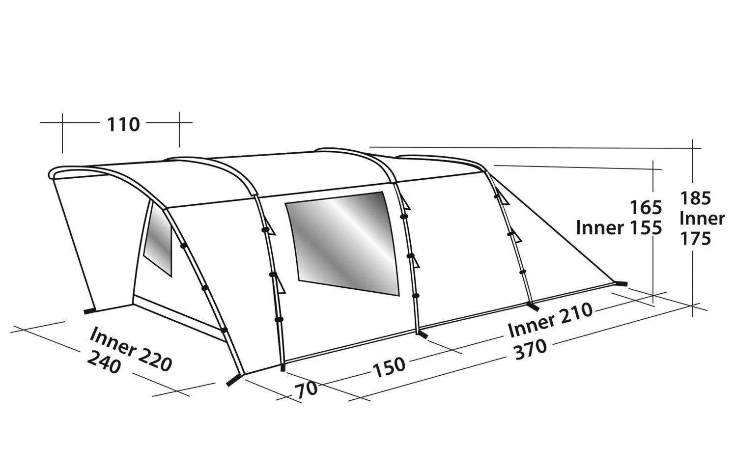 Namiot 4-osobowy Easy Camp Palmdale 400 - steel blue/white